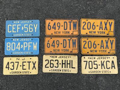 LOT 266G: Collection of Vintage License Plates incl. Two Pairs of New York Plates