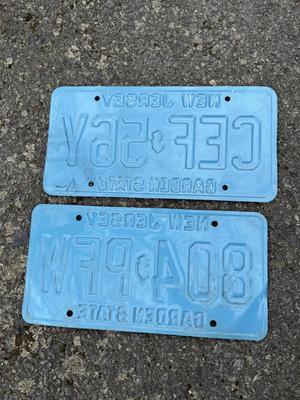LOT 266G: Collection of Vintage License Plates incl. Two Pairs of New York Plates