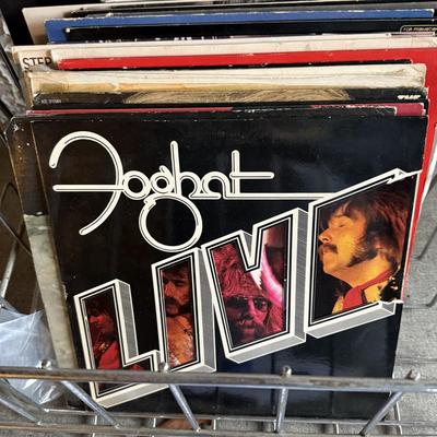 LOT 267F: Collection of Vintage Vinyl Records w/ Wire Record Holder