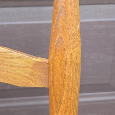 LOT 282G:Set of 4 Vintage Wood Ladder Back Colonial Shaker Woven Rush Side Chairs
