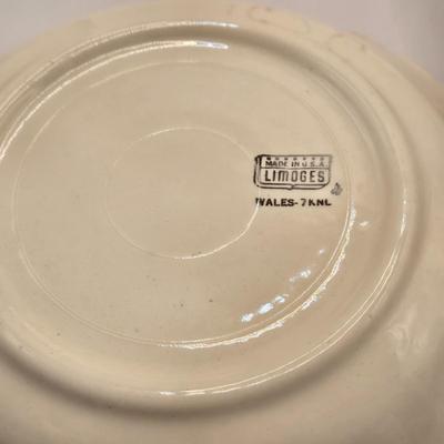 LOT 284K: Made in USA Limoges Tableware Including 8 Dinner Plates, 6 Salad/Soup Bowls, 3 1940s Universal Cambridge Ramekins and 2 Royal...