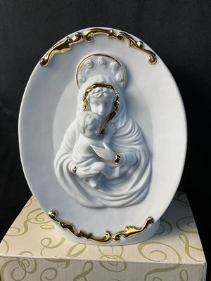 Lot 569 San Francisco Music Box Co. Snowglobe, Ave Maria Light, How Great though Art Figurine ( All with Boxes )