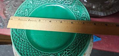 Vintage Majolica mismatched Patterned dessert plates