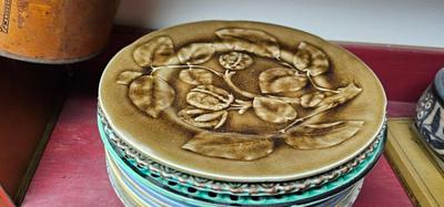 Vintage Majolica mismatched Patterned dessert plates