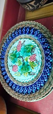Vintage Majolica mismatched Patterned dessert plates