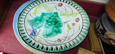Vintage Majolica mismatched Patterned dessert plates