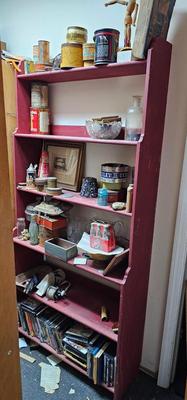Tall Red Vintage shelf 36" wide
