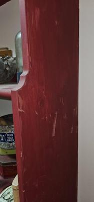 Tall Red Vintage shelf 36" wide