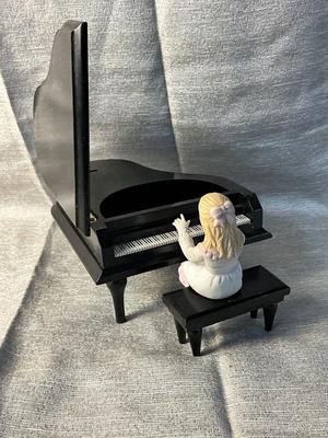 Lot 573 Enesco 1st Recital 1982 Piano with Girl Sitting on Bench Music Box ( nocturne by Chopin)