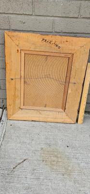 Vintage MCM abstract Still Life Painting with Carved Frame