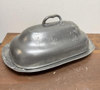 Art Nouveau Roasted Meat Metal Tray with lCover