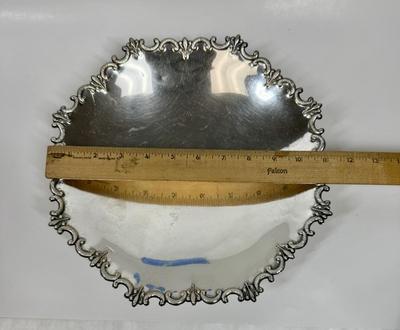 Vintage Polished Aluminum 11" Pedestal Dish Fruit Bowl