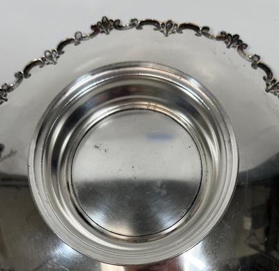 Vintage Polished Aluminum 11" Pedestal Dish Fruit Bowl