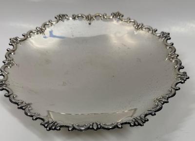 Vintage Polished Aluminum 11" Pedestal Dish Fruit Bowl