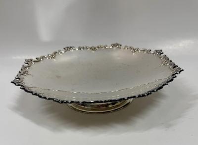 Vintage Polished Aluminum 11" Pedestal Dish Fruit Bowl