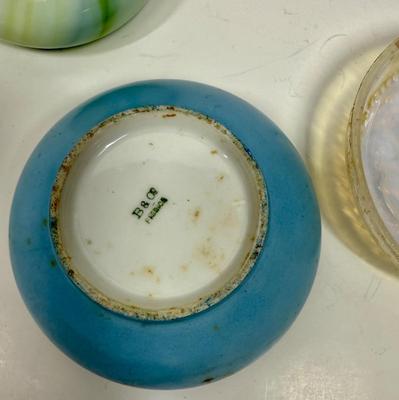 Two Vintage Glass Jars Milk & Slag