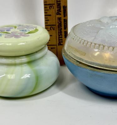 Two Vintage Glass Jars Milk & Slag
