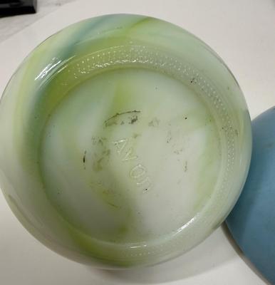 Two Vintage Glass Jars Milk & Slag