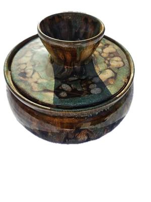 Hand Thrown Pot With Lid & Signature 1973