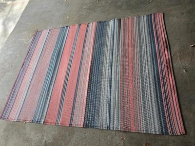 Pink stripe Outdoor area rug 80" x 60"