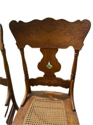 Set Of 2 Antique Chairs Hand Carved