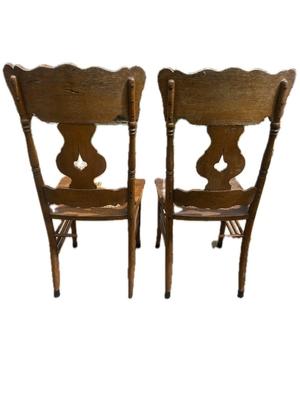 Set Of 2 Antique Chairs Hand Carved