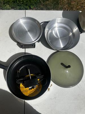 Vintage Oster Controlled electrical Heat Buffet/cooker/server pan Avocado Green