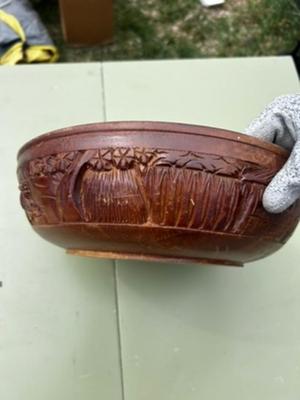 Wooden hand carved bowl