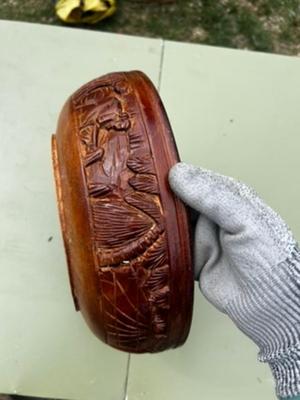 Wooden hand carved bowl