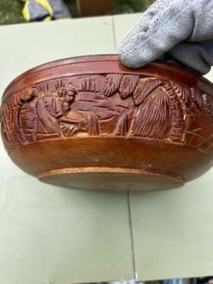 Wooden hand carved bowl