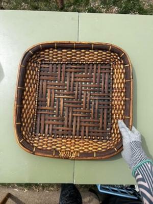 Square handwoven serving tray or fruit washer