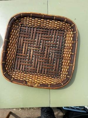 Square handwoven serving tray or fruit washer