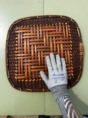 Square handwoven serving tray or fruit washer