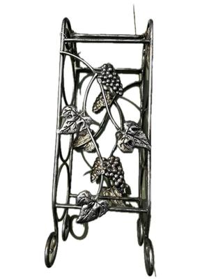 3 Wine Bottle holder metal with grapes design