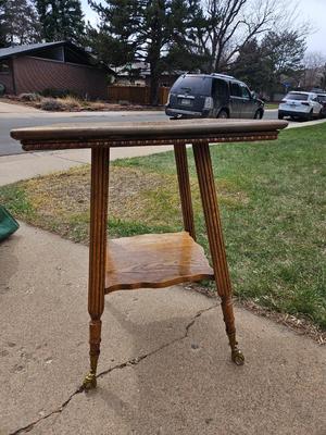 Square Side Table with claw feet