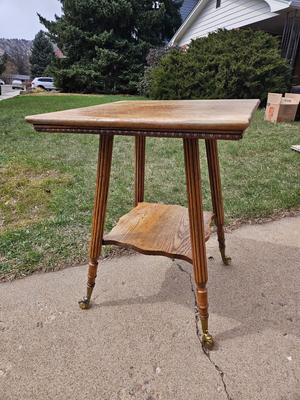 Square Side Table with claw feet