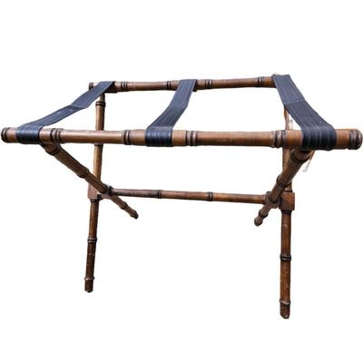 Luggage Rack with bamboo style & leather straps