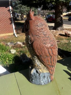Fake Owl Statue Pest Deterrent