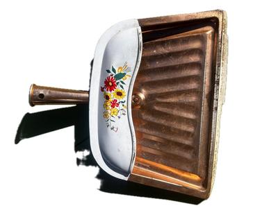 Vintage Copper & Floral Dustpan