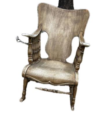Large Gray Wooden Rocking Chair