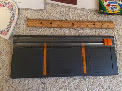 NICE DESK ORGANIZER, LOCK BOX W/KEY, & OTHER OFFICE SUPPLIES