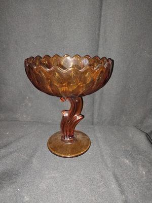 VINTAGE GOLD/YELLOW GLASS CANDY DISH'S & BOTTLE