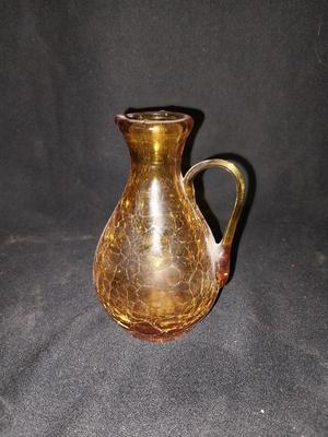 VINTAGE GOLD/YELLOW GLASS CANDY DISH'S & BOTTLE