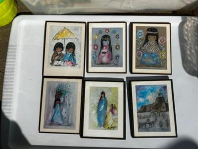 6 Small Paintings on wood plaques