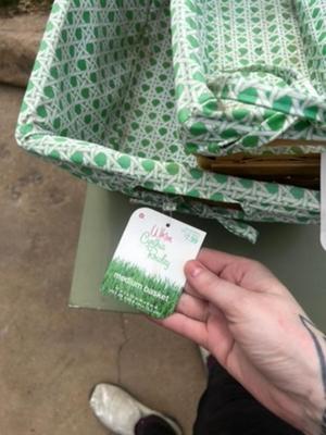 Two woven baskets with liners for organization