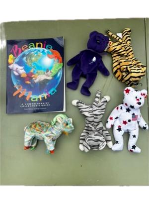 Beanie Baby set and Beanie Mania Book