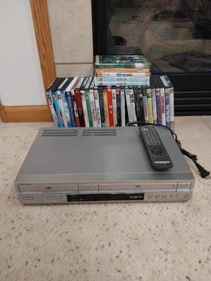 SONY DVD COMBO PLAYER WITH REMOTE AND DVDS