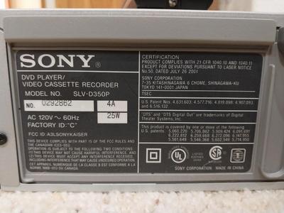 SONY DVD COMBO PLAYER WITH REMOTE AND DVDS