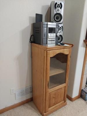 SONY MINI HI-FI COMPONENT SYSTEM WITH REMOTE AND CABINET