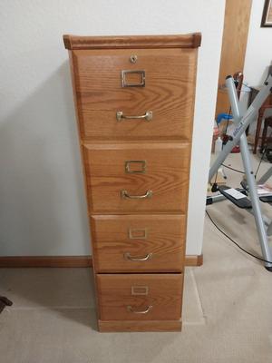 WOODEN FOUR DRAWER FILE CABINET